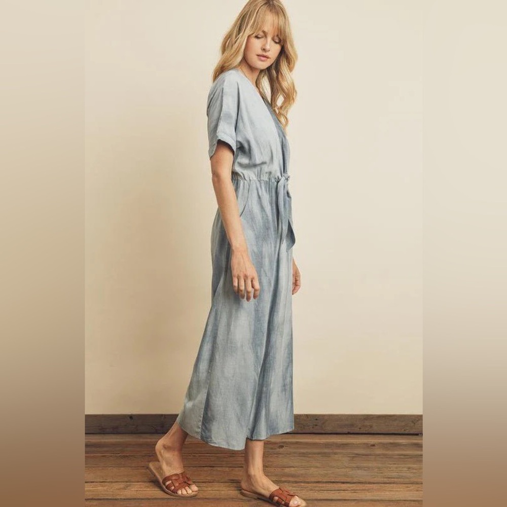 Blue Chambray Jumpsuit - Size M